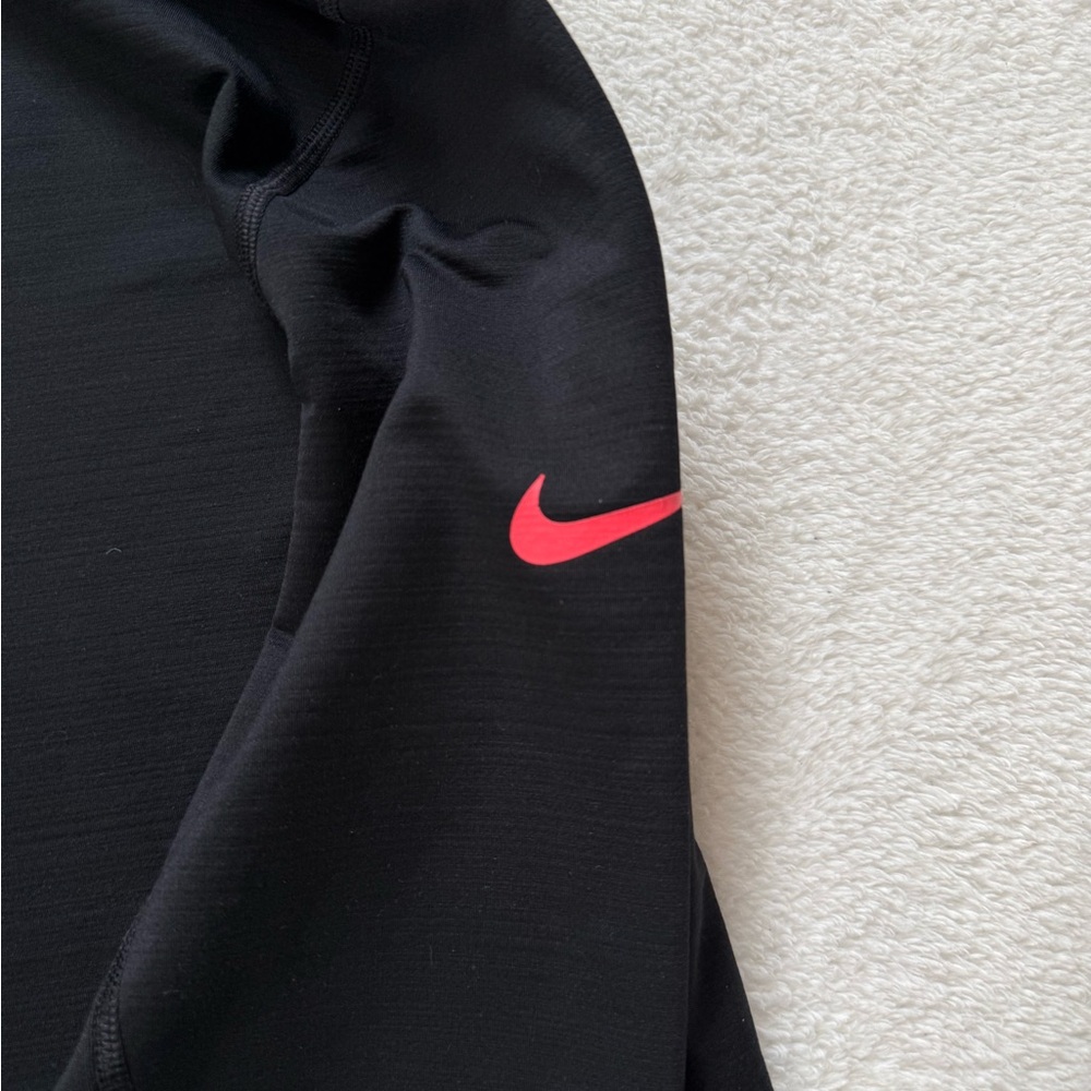 Nike Womens Pro Hyperwarm Top Size XL Black Pullover 1/2 Zip Long Sleeve 803140 - Picture 4 of 9